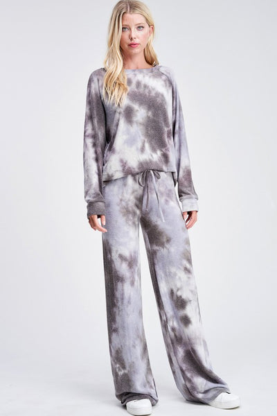Tie Dye Loungewear Set Camel and Charcoal – Love It Boutique Florida