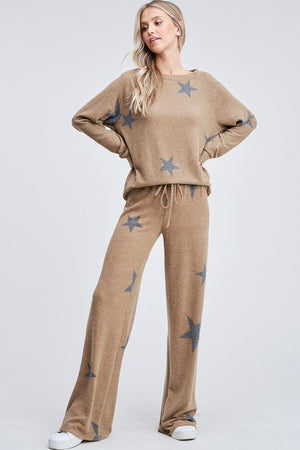 Camel and Black Star Loungewear Set