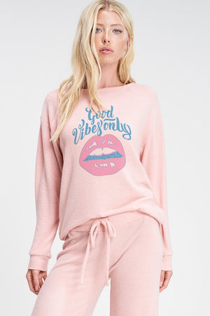 Good Vibes Lips Loungewear Set Pink