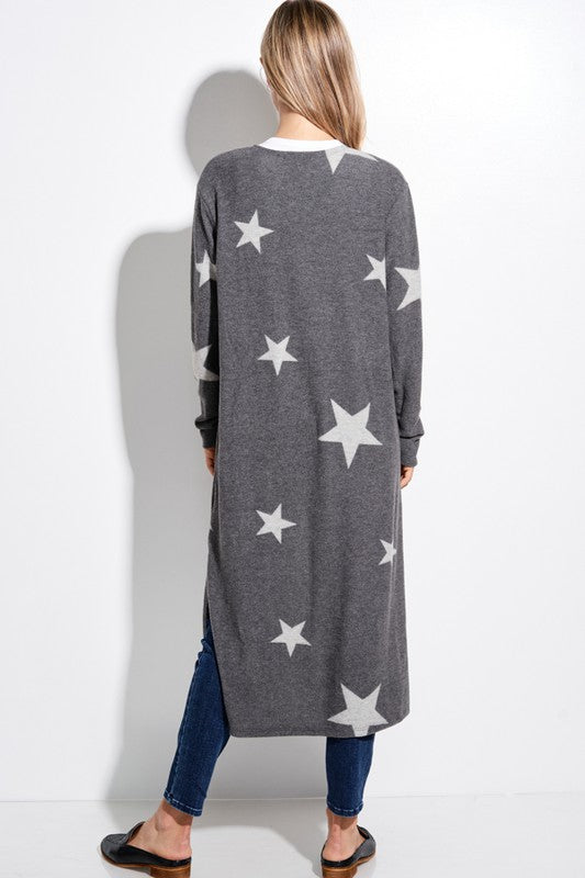 Long Charcoal Star Duster