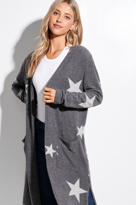 Long Charcoal Star Duster