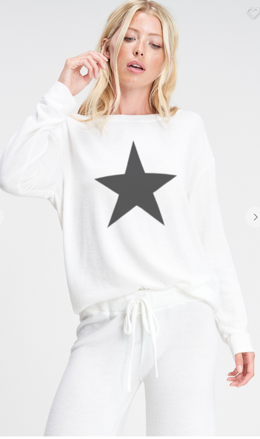 Ombre Star Loungewear Set White